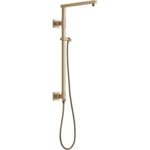 imageDelta Faucet Emerge Matte Black Shower Column Including Rain Shower Head Handheld Shower Shower Handle and Shower Valve Shower System Rainfall Shower Head Matte Black 58420BL Valve IncludedChampagne Bronze