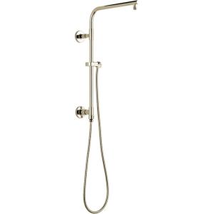 imageDelta Faucet Emerge Matte Black Shower Column Including Rain Shower Head Handheld Shower Shower Handle and Shower Valve Shower System Rainfall Shower Head Matte Black 58810BL Valve IncludedPolished Nickel