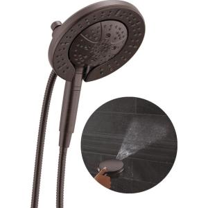 imageDelta Faucet 7Setting In2ition 2in1 Dual Shower Head with ProClean Spray Oil Rubbed Bronze Round Shower Head with Hose Hand Held Shower Head 25 GPM Venetian Bronze 58651RB25