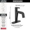 imageDelta 15849LFPD Nicoli 12 GPM Single Hole Bathroom Faucet with Pull Down Spout and Push PopUp Drain Assembly  Matte Black