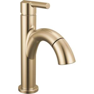 imageDelta 15749LFPD Nicoli 12 GPM Single Hole Bathroom Faucet with Pull Down Spout and Push PopUp Drain Assembly  Champagne Bronze