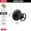 imageDelta Trinsic 3Setting Diverter Valve Trim Kit with Wheel Handle Gold Shower Handle Diverter Kit Champagne Bronze T11858CZ Valve Not IncludedMatte Black