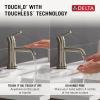 imageDelta Trinsic Touchless 1Hole Bathroom Faucet with Touch On Technology Gold Single Hole Bathroom Sink Faucet Metal PushPop Drain Assembly Champagne Bronze 559TLFCZMPUStainless