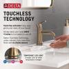imageDelta Trinsic Touchless 1Hole Bathroom Faucet with Touch On Technology Gold Single Hole Bathroom Sink Faucet Metal PushPop Drain Assembly Champagne Bronze 559TLFCZMPUChampagne Bronze
