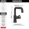 imageDelta Trinsic USpout 1Hole Bathroom Faucet with Wheel Handle Polished Nickel Single Hole Bathroom Sink Faucet Metal PushPop Drain Assembly Polished Nickel 5547HARPNDSTMatte Black