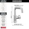 imageDelta Trinsic USpout 1Hole Bathroom Faucet with Wheel Handle Polished Nickel Single Hole Bathroom Sink Faucet Metal PushPop Drain Assembly Polished Nickel 5547HARPNDSTChrome