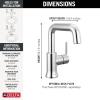 imageDelta Trinsic USpout 1Hole Bathroom Faucet with Wheel Handle Polished Nickel Single Hole Bathroom Sink Faucet Metal PushPop Drain Assembly Polished Nickel 5547HARPNDSTChrome