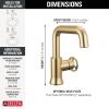imageDelta Trinsic USpout 1Hole Bathroom Faucet with Wheel Handle Polished Nickel Single Hole Bathroom Sink Faucet Metal PushPop Drain Assembly Polished Nickel 5547HARPNDSTChampagne Bronze