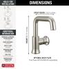imageDelta Trinsic USpout 1Hole Bathroom Faucet with Wheel Handle Polished Nickel Single Hole Bathroom Sink Faucet Metal PushPop Drain Assembly Polished Nickel 5547HARPNDSTBrilliance Stainless