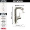 imageDelta Trinsic USpout 1Hole Bathroom Faucet with Wheel Handle Polished Nickel Single Hole Bathroom Sink Faucet Metal PushPop Drain Assembly Polished Nickel 5547HARPNDSTBrilliance Stainless