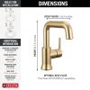 imageDelta Trinsic USpout 1Hole Bathroom Faucet with Wheel Handle Polished Nickel Single Hole Bathroom Sink Faucet Metal PushPop Drain Assembly Polished Nickel 5547HARPNDSTChampagne Bronze