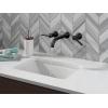 imageDelta Trinsic Wall Mount Bathroom Faucet 3 Hole Brushed Gold Bathroom Sink Faucet for Wall Champagne Bronze T3554LFCZLHPWL Valve and Handles Not IncludedMatte Black