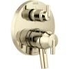 imageDelta Trinsic DualFunction Shower Handle Valve Trim Kit with 6Setting Integrated Diverter Polished Nickel 6Way Shower Diverter Valve Trim Kit Polished Nickel T27959PN Valve Not IncludedPolished Nickel