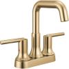 imageDelta Trinsic USpout Centerset Bathroom Faucet Polished Nickel 3Hole Bathroom Sink Faucet Metal PushPop Drain Assembly Polished Nickel 2554PNMPUDSTChampagne Bronze