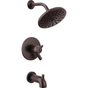 imageDelta Trinsic 17T Series Thermostatic DualFunction H2Okinetic Bathtub and Shower Faucet Set Polished Nickel Shower Head and Handle Valve Trim Kit Polished Nickel T17T459PNH2O Valve Not IncludedVenetian Bronze