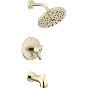 imageDelta Trinsic 17T Series Thermostatic DualFunction H2Okinetic Bathtub and Shower Faucet Set Polished Nickel Shower Head and Handle Valve Trim Kit Polished Nickel T17T459PNH2O Valve Not IncludedPolished Nickel