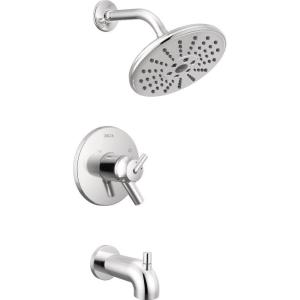 imageDelta Trinsic 17T Series Thermostatic DualFunction H2Okinetic Bathtub and Shower Faucet Set Polished Nickel Shower Head and Handle Valve Trim Kit Polished Nickel T17T459PNH2O Valve Not IncludedChrome