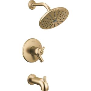 imageDelta Trinsic 17T Series Thermostatic DualFunction H2Okinetic Bathtub and Shower Faucet Set Polished Nickel Shower Head and Handle Valve Trim Kit Polished Nickel T17T459PNH2O Valve Not IncludedChampagne Bronze