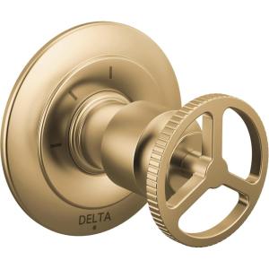 imageDelta Trinsic 3Setting Diverter Valve Trim Kit with Wheel Handle Gold Shower Handle Diverter Kit Champagne Bronze T11858CZ Valve Not IncludedChampagne Bronze