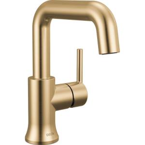 imageDelta Trinsic USpout 1Hole Bathroom Faucet with Wheel Handle Polished Nickel Single Hole Bathroom Sink Faucet Metal PushPop Drain Assembly Polished Nickel 5547HARPNDSTChampagne Bronze