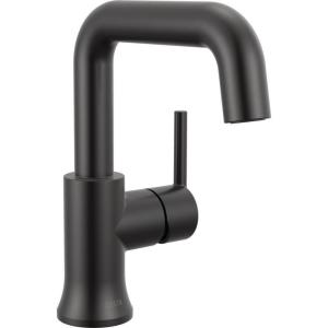 imageDelta Trinsic USpout 1Hole Bathroom Faucet with Wheel Handle Polished Nickel Single Hole Bathroom Sink Faucet Metal PushPop Drain Assembly Polished Nickel 5547HARPNDSTMatte Black