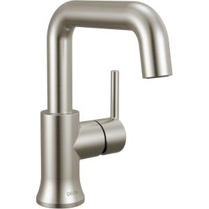 imageDelta Trinsic USpout 1Hole Bathroom Faucet with Wheel Handle Polished Nickel Single Hole Bathroom Sink Faucet Metal PushPop Drain Assembly Polished Nickel 5547HARPNDSTBrilliance Stainless