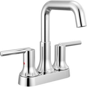 imageDelta Trinsic USpout Centerset Bathroom Faucet Polished Nickel 3Hole Bathroom Sink Faucet Metal PushPop Drain Assembly Polished Nickel 2554PNMPUDSTChrome