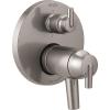imageDelta 17T Series 3Setting Shower Handle Thermostatic Integrated Diverter Trim Kit Polished Nickel 2Handle Shower Diverter Valve Trim Kit Polished Nickel T27T859PN Valve Not IncludedStainless