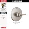 imageDelta Trinsic 14 Series SingleFunction Shower Valve Trim Kit with Wheel Handle Polished Nickel Shower Handle Trim Kit Polished Nickel T14058PN Valve Not IncludedStainless