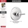 imageDelta Trinsic 14 Series SingleFunction Shower Valve Trim Kit with Wheel Handle Polished Nickel Shower Handle Trim Kit Polished Nickel T14058PN Valve Not IncludedChrome