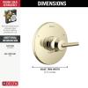 imageDelta Trinsic 14 Series SingleFunction Shower Valve Trim Kit with Wheel Handle Polished Nickel Shower Handle Trim Kit Polished Nickel T14058PN Valve Not IncludedBrilliance Polished Nickel