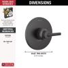 imageDelta Trinsic 14 Series SingleFunction Shower Valve Trim Kit with Wheel Handle Polished Nickel Shower Handle Trim Kit Polished Nickel T14058PN Valve Not IncludedMatte Black