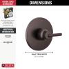 imageDelta Trinsic 14 Series SingleFunction Shower Valve Trim Kit with Wheel Handle Polished Nickel Shower Handle Trim Kit Polished Nickel T14058PN Valve Not IncludedVenetian Bronze