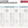 imageDelta Trinsic DualFunction Shower Handle Valve Trim Kit with 3Setting Integrated Diverter Polished Nickel 3Way Shower Diverter Valve Trim Kit Polished Nickel T27859PN Valve Not IncludedPolished Nickel