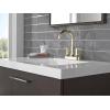 imageDelta Trinsic High Arc Centerset Bathroom Faucet Polished Nickel 3Hole Bathroom Sink Faucet Metal PushPop Drain Assembly Polished Nickel 2559PNMPUDST