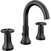 imageDelta Trinsic PullDown Widespread Bathroom Faucet with Wheel Handle Polished Nickel High Arc 3Hole Bathroom Sink Faucet with Sprayer Metal PushPop Drain Assembly Polished Nickel 3558PNPDDSTMatte Black