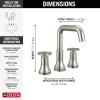 imageDelta Trinsic USpout Widespread Bathroom Faucet with Wheel Handle Polished Nickel 3Hole Bathroom Sink Faucet Metal PushPop Drain Assembly Polished Nickel 35547PNMPUDSTStainless