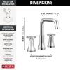 imageDelta Trinsic USpout Widespread Bathroom Faucet with Wheel Handle Polished Nickel 3Hole Bathroom Sink Faucet Metal PushPop Drain Assembly Polished Nickel 35547PNMPUDSTChrome
