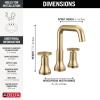 imageDelta Trinsic USpout Widespread Bathroom Faucet with Wheel Handle Polished Nickel 3Hole Bathroom Sink Faucet Metal PushPop Drain Assembly Polished Nickel 35547PNMPUDSTChampagne Bronze