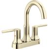 imageDelta Trinsic High Arc Centerset Bathroom Faucet Polished Nickel 3Hole Bathroom Sink Faucet Metal PushPop Drain Assembly Polished Nickel 2559PNMPUDST
