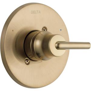 imageDelta Trinsic 14 Series SingleFunction Shower Valve Trim Kit with Wheel Handle Polished Nickel Shower Handle Trim Kit Polished Nickel T14058PN Valve Not IncludedChampagne Bronze