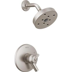 imageDelta Trinsic 17 Series DualFunction H2Okinetic Shower Faucet Set Polished Nickel 2Handle Shower ValveTrim Kit Polished Nickel T17259PN Valve Not IncludedStainless