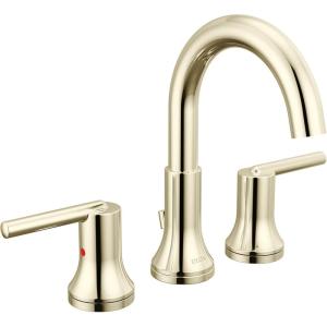 imageDelta Trinsic Polished Nickel Bathroom Faucet 3 Hole 8 Inch Widespread Bathroom Sink Faucet for Vanity Metal PushPop Drain Assembly Polished Nickel 3559PNMPUDST