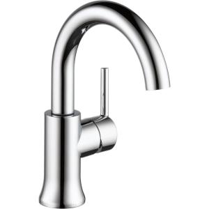 imageDelta Trinsic Swivel Spout High Arc 1Hole Bathroom Faucet Polished Nickel Single Hole Bathroom Sink Faucet PushPop Drain Assembly Polished Nickel 559HAPNDSTChrome