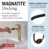 imageDelta 15849LFPD Nicoli 12 GPM Single Hole Bathroom Faucet with Pull Down Spout and Push PopUp Drain Assembly  Matte BlackChampagne BronzeChampagne Bronze