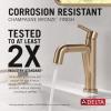 imageDelta 15849LFPD Nicoli 12 GPM Single Hole Bathroom Faucet with Pull Down Spout and Push PopUp Drain Assembly  Matte BlackChampagne BronzeChampagne Bronze