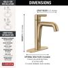 imageDelta 15849LFPD Nicoli 12 GPM Single Hole Bathroom Faucet with Pull Down Spout and Push PopUp Drain Assembly  Matte BlackChampagne BronzeChampagne Bronze