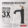 imageDelta 15849LFPD Nicoli 12 GPM Single Hole Bathroom Faucet with Pull Down Spout and Push PopUp Drain Assembly  Matte BlackChampagne BronzeMatte Black  Champagne Bronze