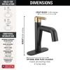 imageDelta 15849LFPD Nicoli 12 GPM Single Hole Bathroom Faucet with Pull Down Spout and Push PopUp Drain Assembly  Matte BlackChampagne BronzeMatte Black  Champagne Bronze