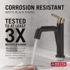 imageDelta 15849LFPD Nicoli 12 GPM Single Hole Bathroom Faucet with Pull Down Spout and Push PopUp Drain Assembly  Matte BlackChampagne BronzeMatte Black  Champagne Bronze